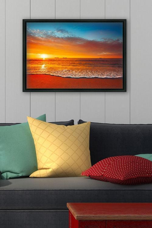 Siyah L Çerçeve Kanvas Tablo 105x145 cm