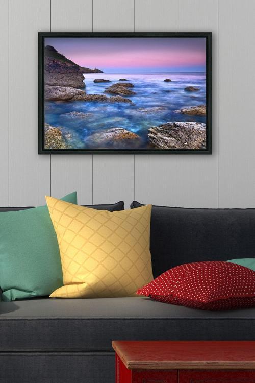 Siyah L Çerçeve Kanvas Tablo 105x145 cm