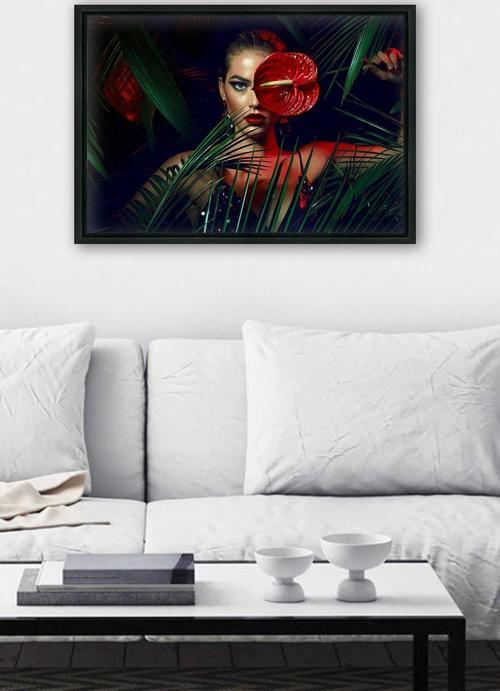 Siyah L Çerçeve Kanvas Tablo 105x145 cm