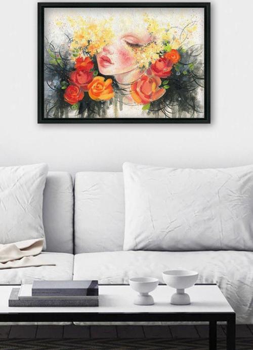 Siyah L Çerçeve Kanvas Tablo 55x75 cm
