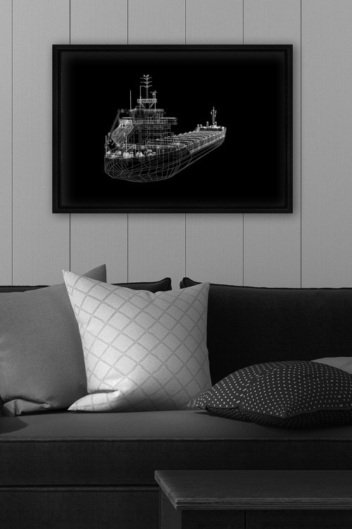 Siyah L Çerçeve Kanvas Tablo 75x105 cm