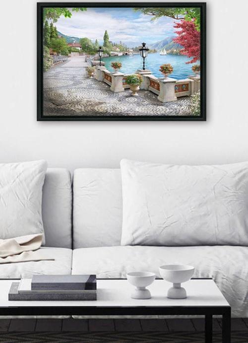 Siyah L Çerçeve Kanvas Tablo 105x145 cm