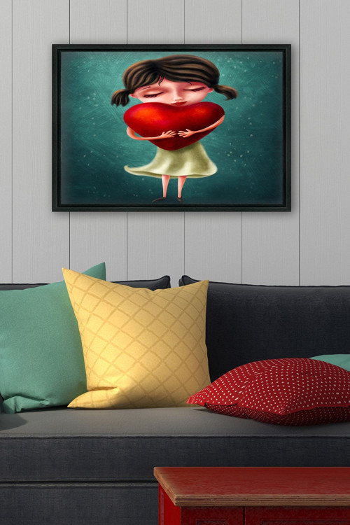 Siyah L Çerçeve Kanvas Tablo 55x75 cm