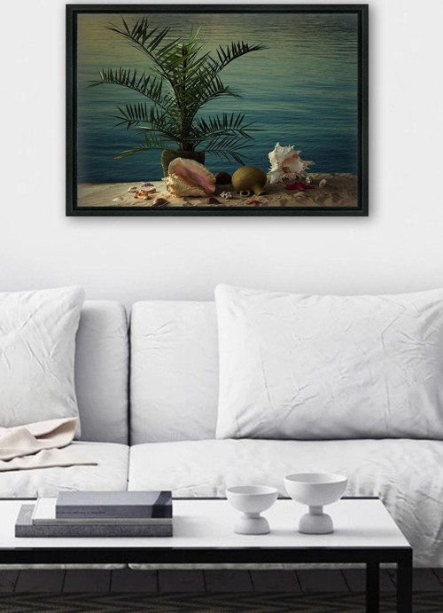 Siyah L Çerçeve Kanvas Tablo 105x145 cm