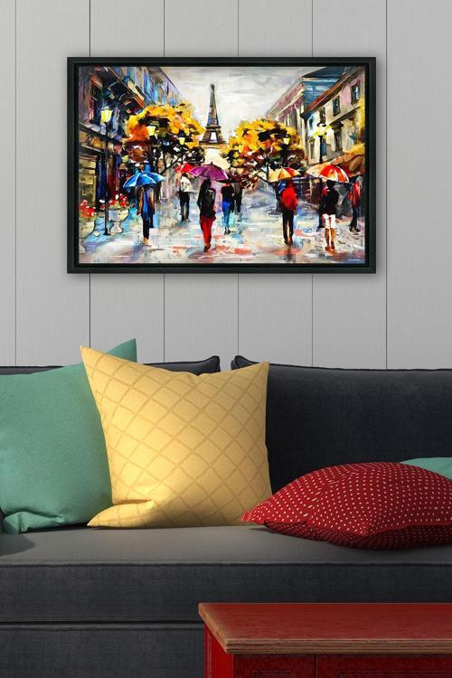 Siyah L Çerçeve Kanvas Tablo 75x105 cm