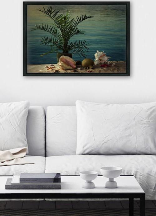 Siyah L Çerçeve Kanvas Tablo 75x105 cm
