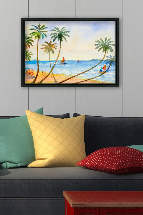 Siyah L Çerçeve Kanvas Tablo 75x105 cm
