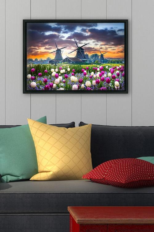 Siyah L Çerçeve Kanvas Tablo 105x145 cm