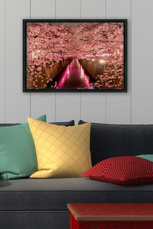 Siyah L Çerçeve Kanvas Tablo 105x145 cm