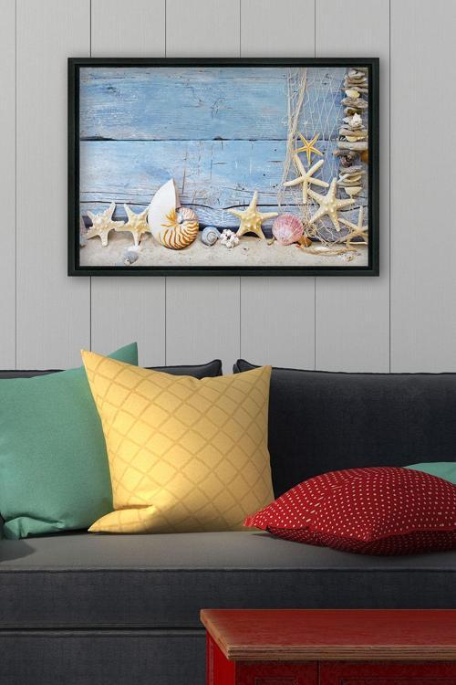 Siyah L Çerçeve Kanvas Tablo 105x145 cm