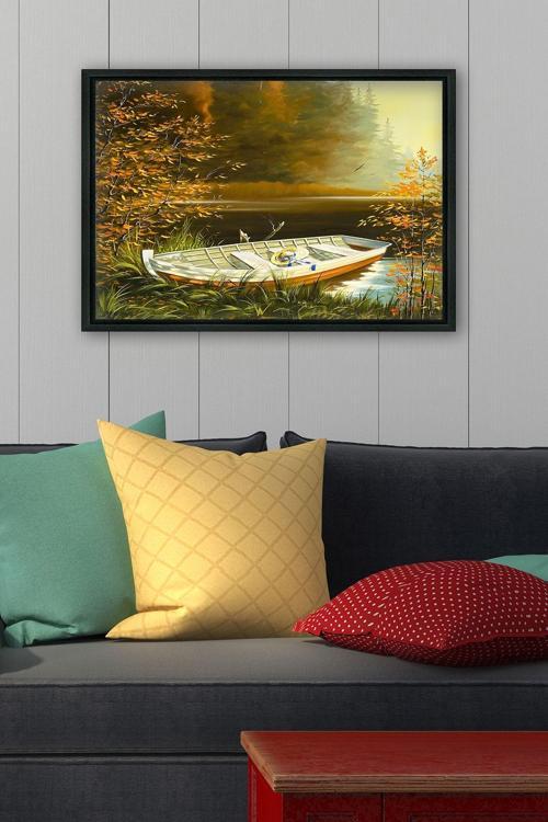 Siyah L Çerçeve Kanvas Tablo 75x105 cm