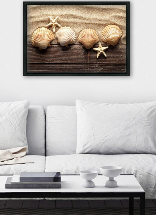 Siyah L Çerçeve Kanvas Tablo 75x105 cm