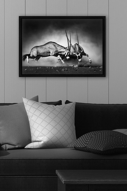 Siyah L Çerçeve Kanvas Tablo 105x145 cm