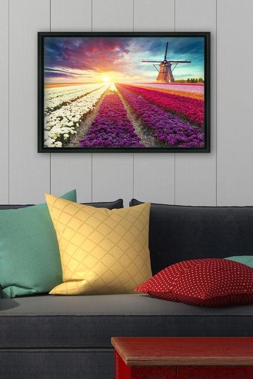 Siyah L Çerçeve Kanvas Tablo 55x75 cm