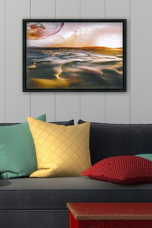 Siyah L Çerçeve Kanvas Tablo 105x145 cm