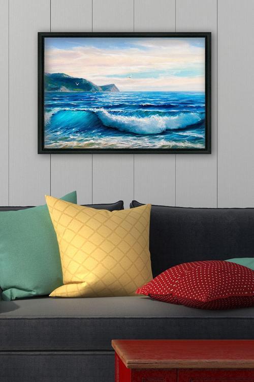 Siyah L Çerçeve Kanvas Tablo 75x105 cm