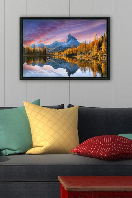 Siyah L Çerçeve Kanvas Tablo 105x145 cm