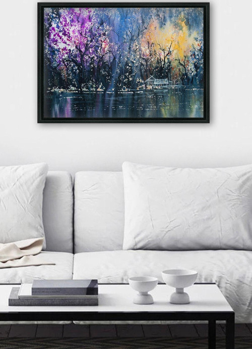 Siyah L Çerçeve Kanvas Tablo 75x105 cm