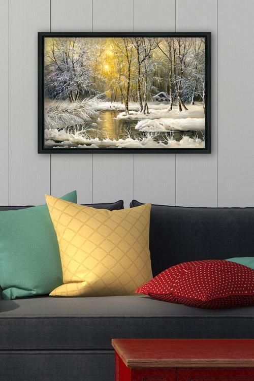 Siyah L Çerçeve Kanvas Tablo 105x145 cm
