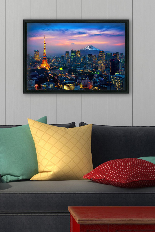 Siyah L Çerçeve Kanvas Tablo 105x145 cm