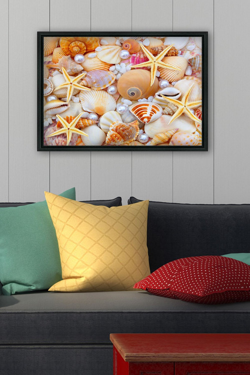 Siyah L Çerçeve Kanvas Tablo 55x75 cm