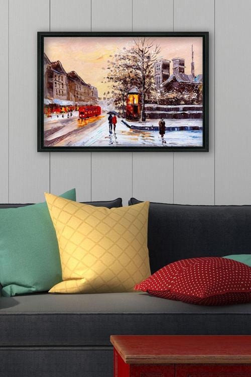 Siyah L Çerçeve Kanvas Tablo 105x145 cm