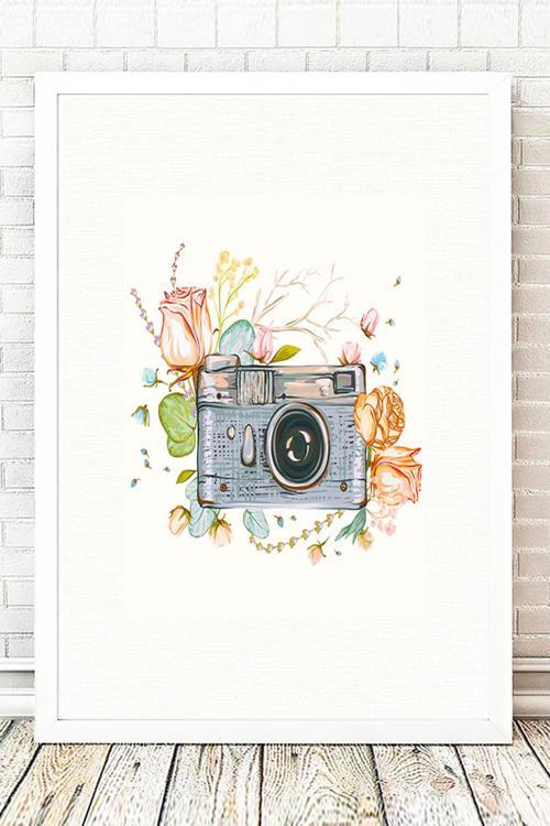 Beyaz Çerçeveli Tablo 25 cm x 30 cm