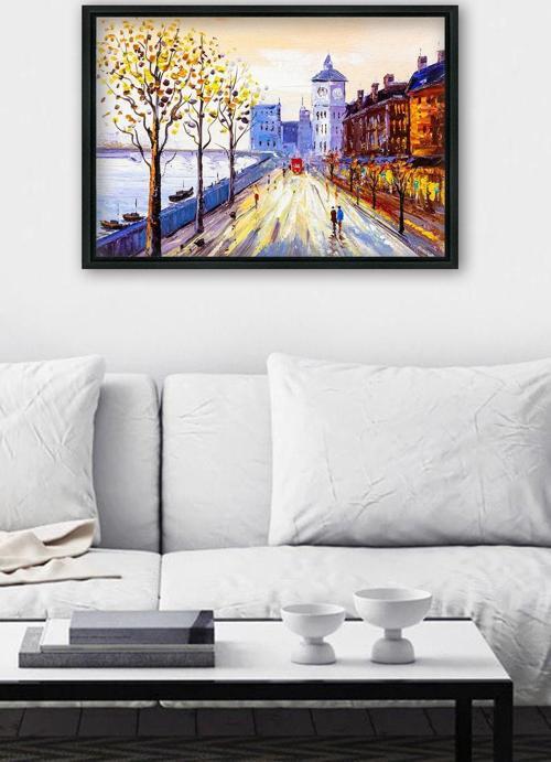 Siyah L Çerçeve Kanvas Tablo 55x75 cm