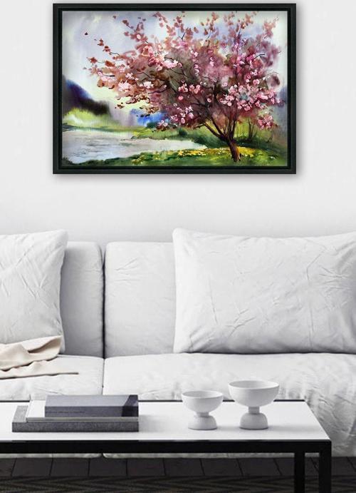 Siyah L Çerçeve Kanvas Tablo 55x75 cm