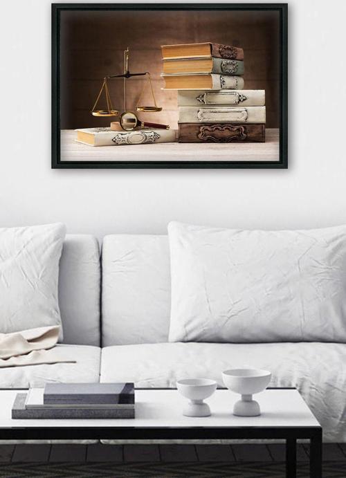 Siyah L Çerçeve Kanvas Tablo 105x145 cm