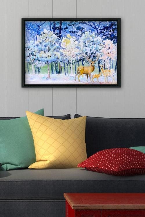 Siyah L Çerçeve Kanvas Tablo 105x145 cm