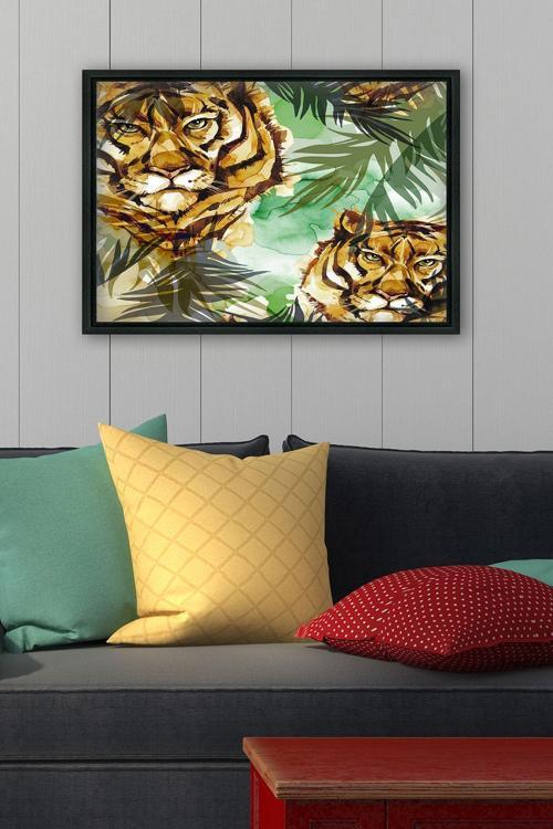 Siyah L Çerçeve Kanvas Tablo 55x75 cm