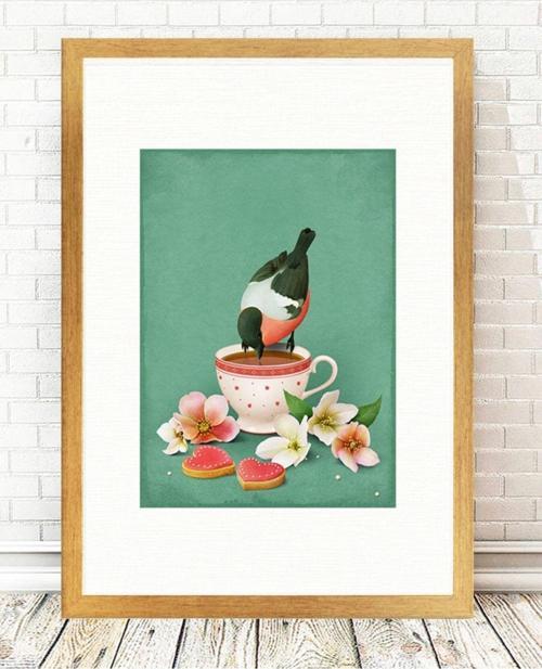 Altın Varak Çerçeveli Tablo 25 cm x 30 cm