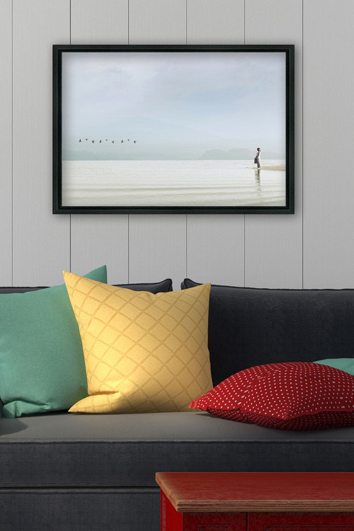 Siyah L Çerçeve Kanvas Tablo 105x145 cm