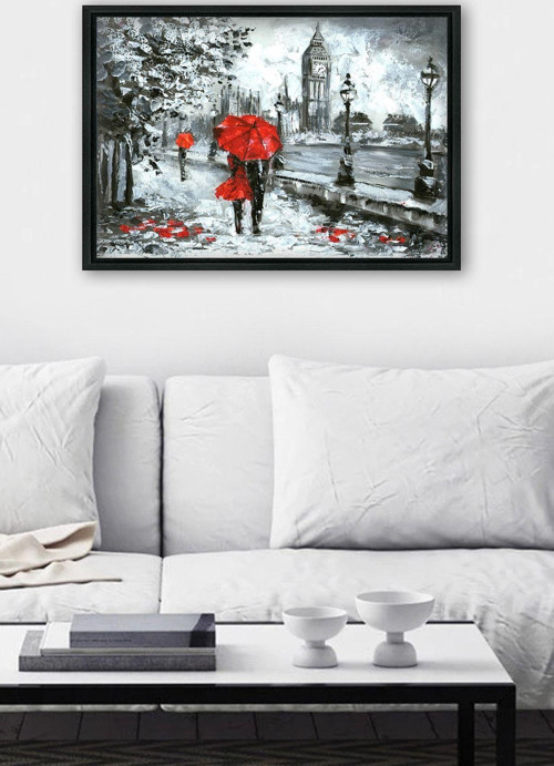 Siyah L Çerçeve Kanvas Tablo 55x75 cm