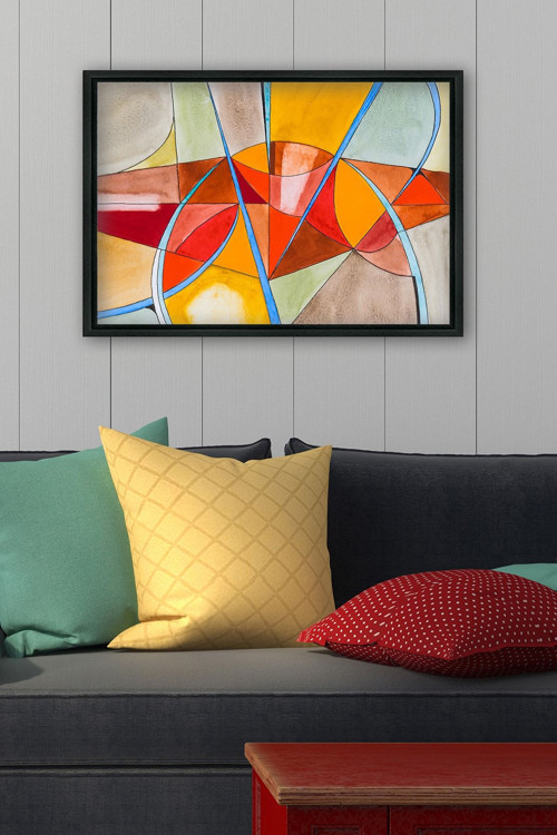 Siyah L Çerçeve Kanvas Tablo 105x145 cm