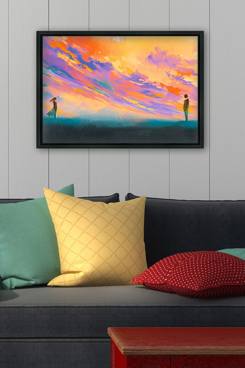 Siyah L Çerçeve Kanvas Tablo 55x75 cm