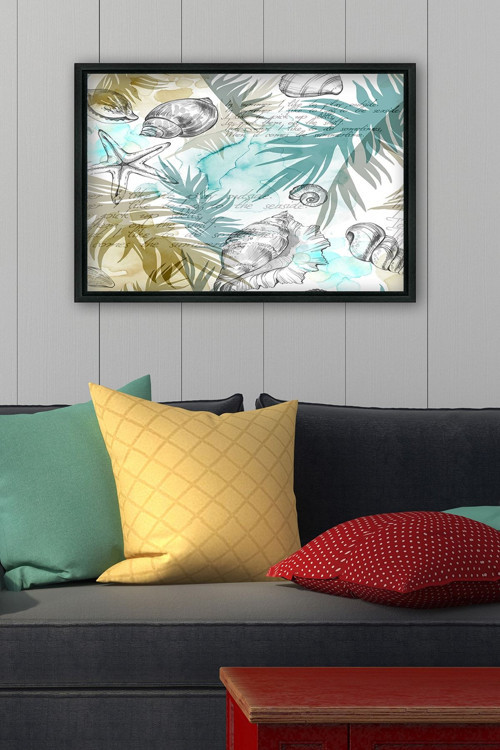 Siyah L Çerçeve Kanvas Tablo 105x145 cm