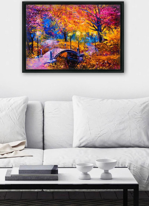 Siyah L Çerçeve Kanvas Tablo 55x75 cm