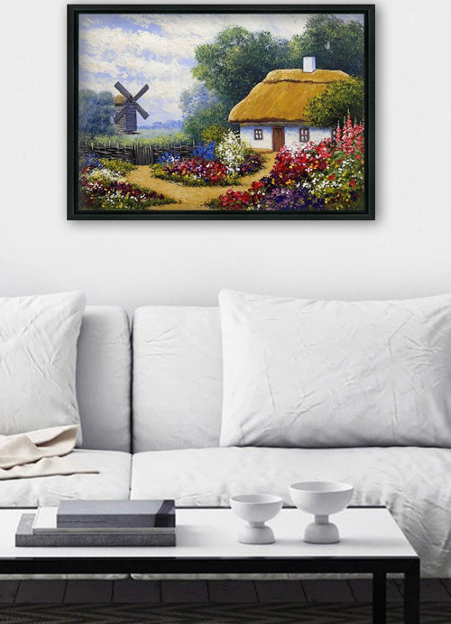 Siyah L Çerçeve Kanvas Tablo 55x75 cm