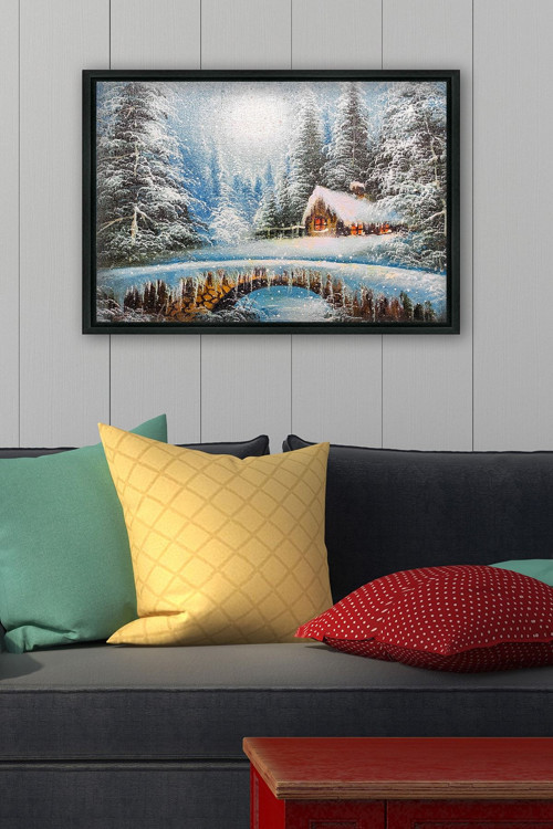 Siyah L Çerçeve Kanvas Tablo 55x75 cm