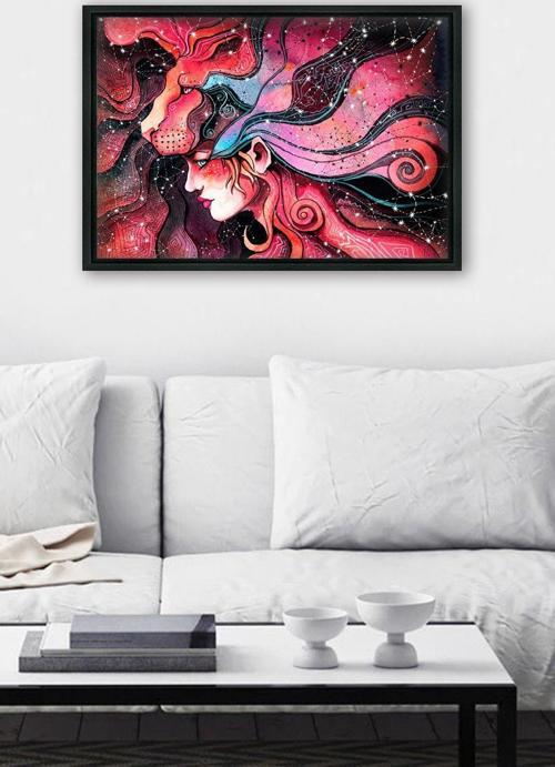 Siyah L Çerçeve Kanvas Tablo 55x75 cm