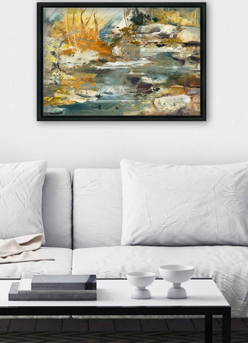 Siyah L Çerçeve Kanvas Tablo 105x145 cm