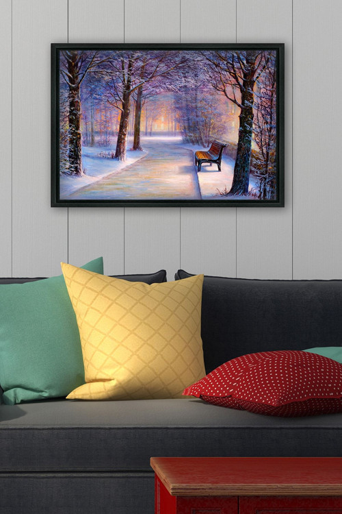 Siyah L Çerçeve Kanvas Tablo 105x145 cm