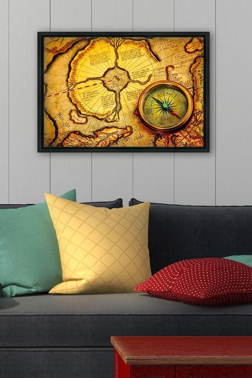 Siyah L Çerçeve Kanvas Tablo 105x145 cm