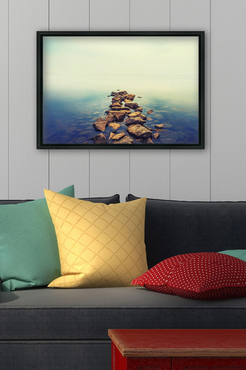 Siyah L Çerçeve Kanvas Tablo 55x75 cm