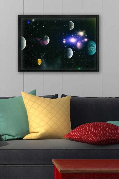 Siyah L Çerçeve Kanvas Tablo 55x75 cm