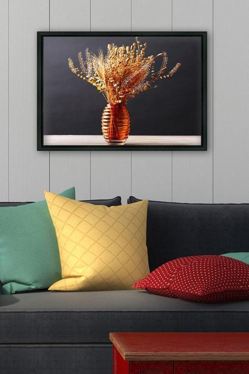 Siyah L Çerçeve Kanvas Tablo 75x105 cm