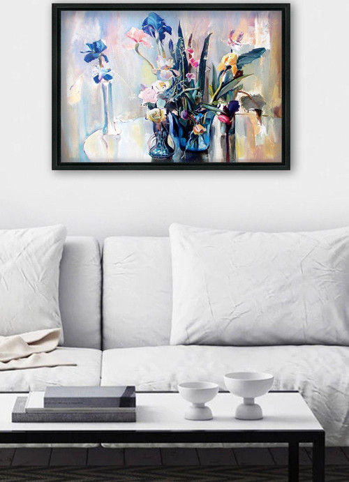 Siyah L Çerçeve Kanvas Tablo 105x145 cm
