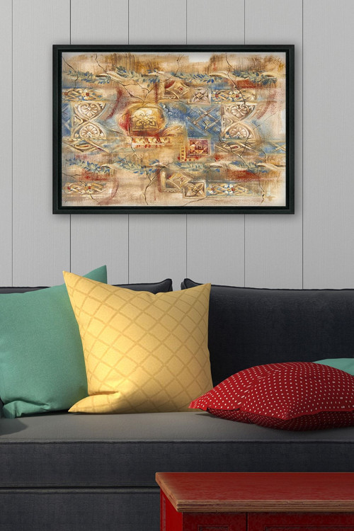 Siyah L Çerçeve Kanvas Tablo 75x105 cm